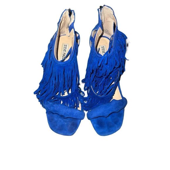 ✨Steve Madden Fringly Cobalt Blue Suede Sz 8 Heels✨ - Picture 7 of 13